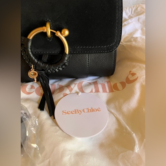 SEE BY CHLOE Joan Ladylike leather top handle shoulder + Dust bag - BLACK NWT - Picture 15 of 16